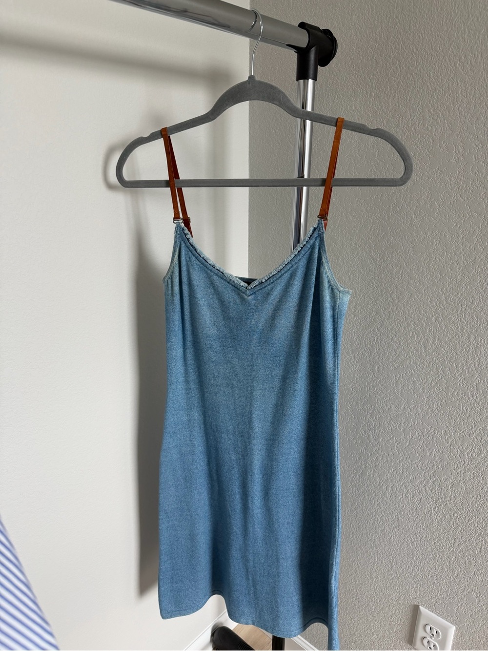 Vintage Ralph Lauren Knit Dress with Brown Leather Straps
